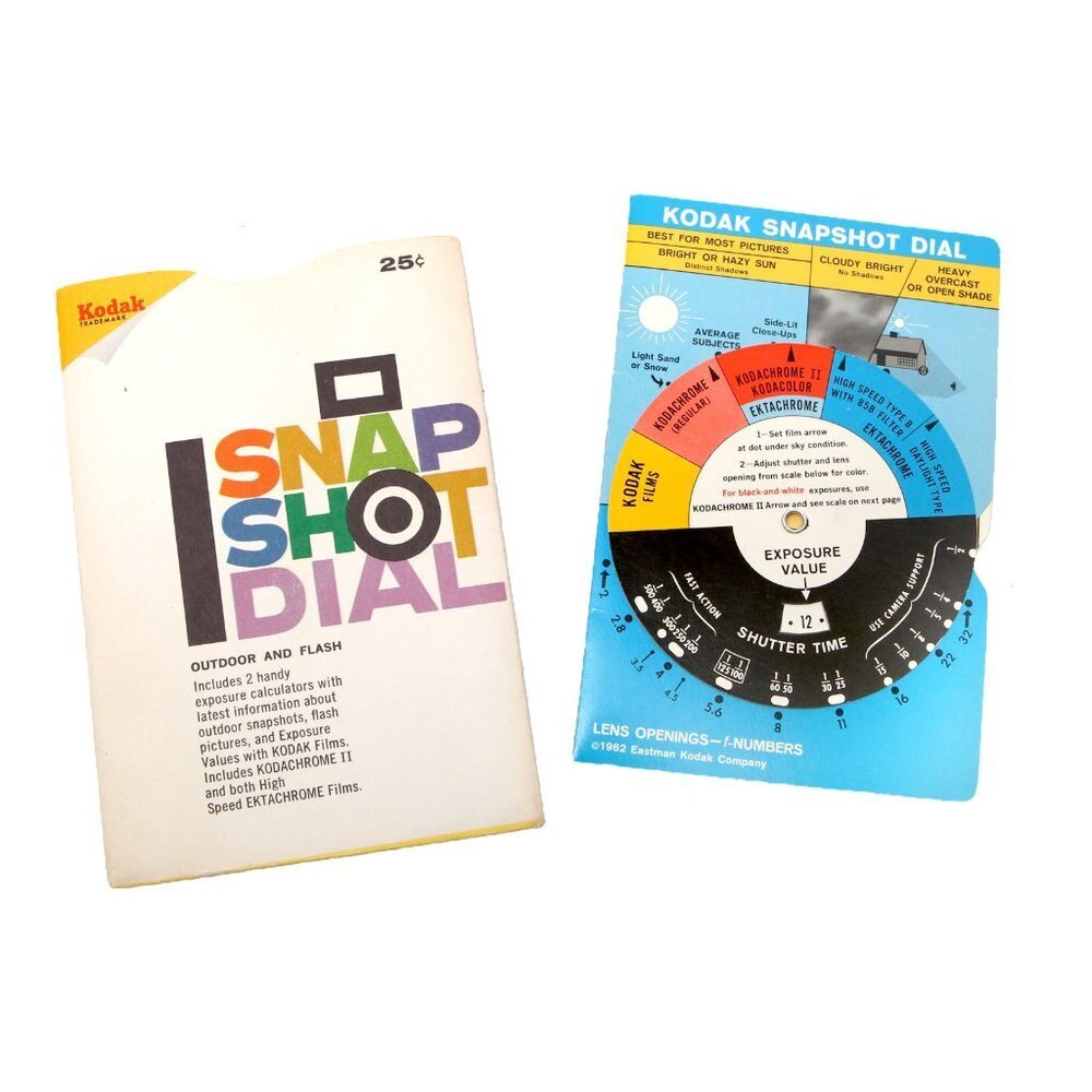 Vintage KODAK Snapshot Dial Photo Flash Exposure Dial Guide & Tips Ephemera